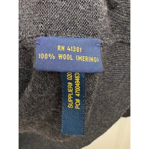 Polo Golf Ralph Lauren Gray Sweater, 100% Merino Wool, Men's Size XL - Picture 3 of 5